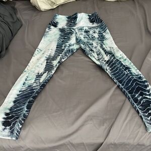 Evolution & Creation tie dye aqua leggings sz S